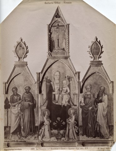 Brogi — Galleria Uffizi - Firenze. La Vergine col Bambino e Santi - Ignoto dip: sec. XV — insieme